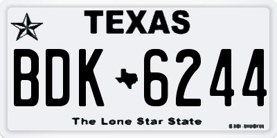 TX license plate BDK6244