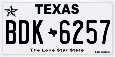 TX license plate BDK6257