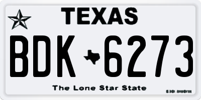 TX license plate BDK6273