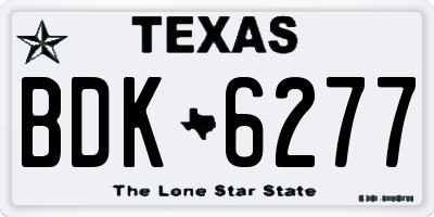 TX license plate BDK6277