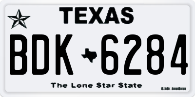 TX license plate BDK6284