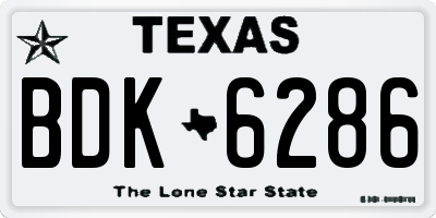 TX license plate BDK6286