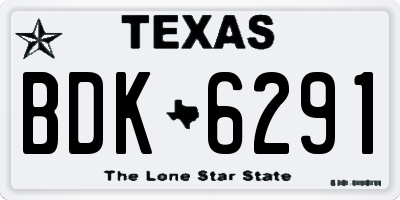 TX license plate BDK6291