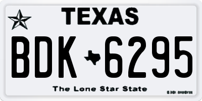 TX license plate BDK6295