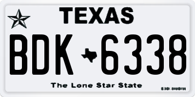 TX license plate BDK6338