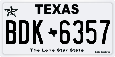 TX license plate BDK6357