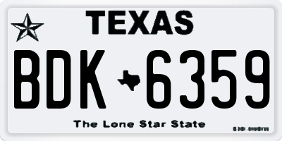 TX license plate BDK6359