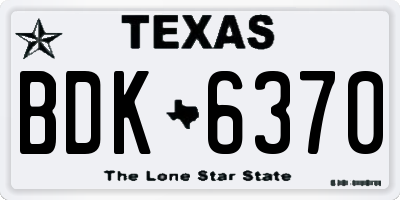 TX license plate BDK6370