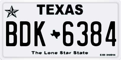 TX license plate BDK6384