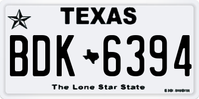 TX license plate BDK6394