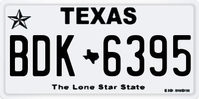 TX license plate BDK6395
