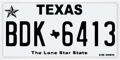 TX license plate BDK6413