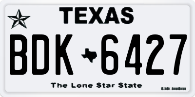 TX license plate BDK6427