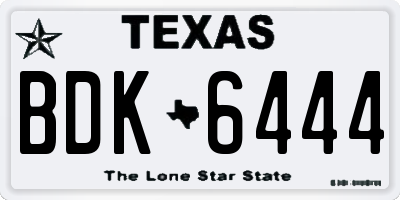 TX license plate BDK6444