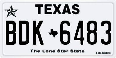 TX license plate BDK6483