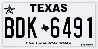 TX license plate BDK6491