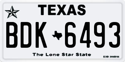 TX license plate BDK6493