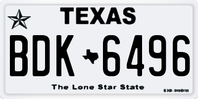 TX license plate BDK6496