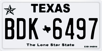 TX license plate BDK6497