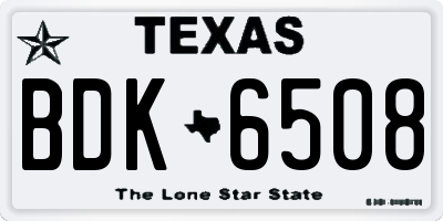 TX license plate BDK6508