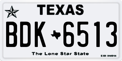 TX license plate BDK6513