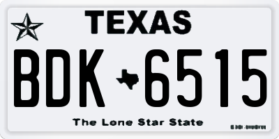 TX license plate BDK6515