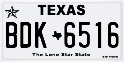 TX license plate BDK6516