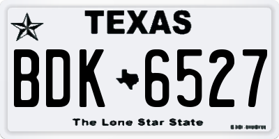 TX license plate BDK6527