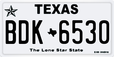 TX license plate BDK6530