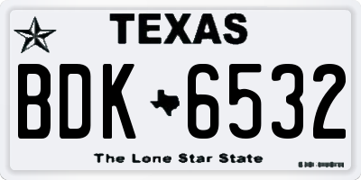 TX license plate BDK6532