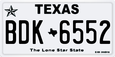 TX license plate BDK6552