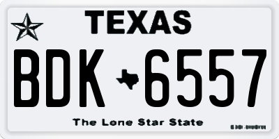 TX license plate BDK6557