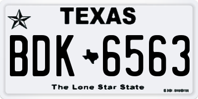 TX license plate BDK6563