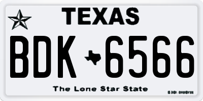 TX license plate BDK6566