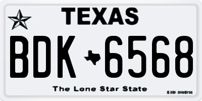 TX license plate BDK6568