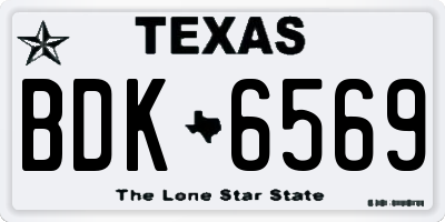 TX license plate BDK6569