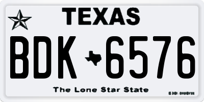TX license plate BDK6576
