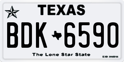 TX license plate BDK6590