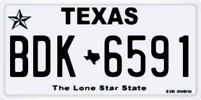 TX license plate BDK6591