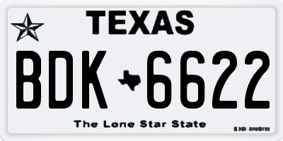 TX license plate BDK6622