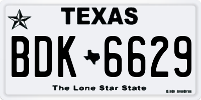 TX license plate BDK6629