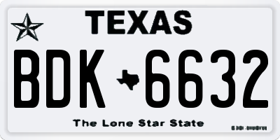 TX license plate BDK6632