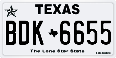 TX license plate BDK6655