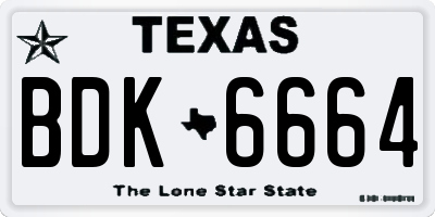 TX license plate BDK6664