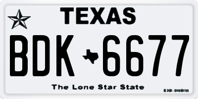 TX license plate BDK6677