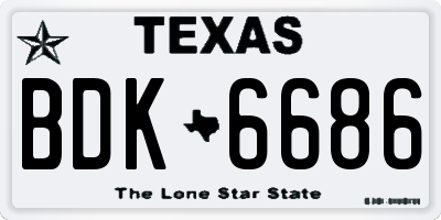 TX license plate BDK6686