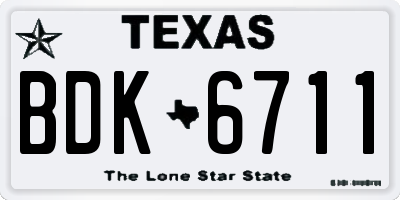TX license plate BDK6711