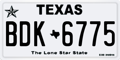 TX license plate BDK6775