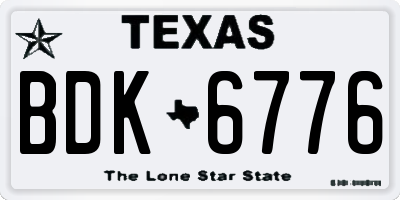 TX license plate BDK6776