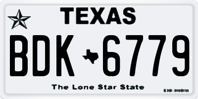 TX license plate BDK6779